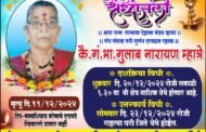 सामाजिक कार्यकर्ते तसेच पत्रकार कैलासराजे कमलाकर घरत यांच्या आजीचे वयाच्या ७६ व्या वर्षी निधन...